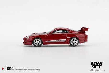 Toyota Supra VeilSide Combat V-I Red 1:64 Mini GT - top view