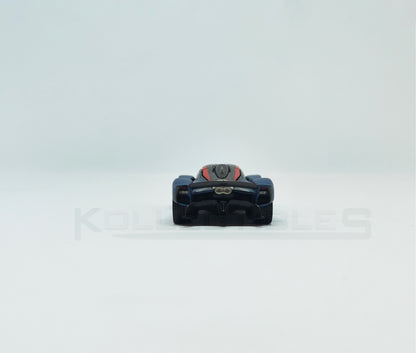 Back view of Aston Martin Valkyire Satin Marina Blue 1:64 scale model car- Xcartoys x Poprace